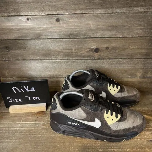 Mens Nike‎ Air Max 90 Brown Birch Earth Athletic Shoes Sneakers Size 7 M GUC