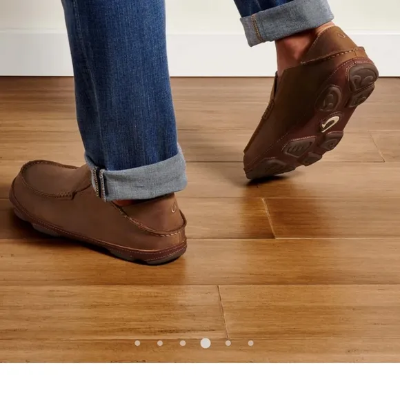 Mens OLUKAI Moloa Leather Slip On Shoes 9