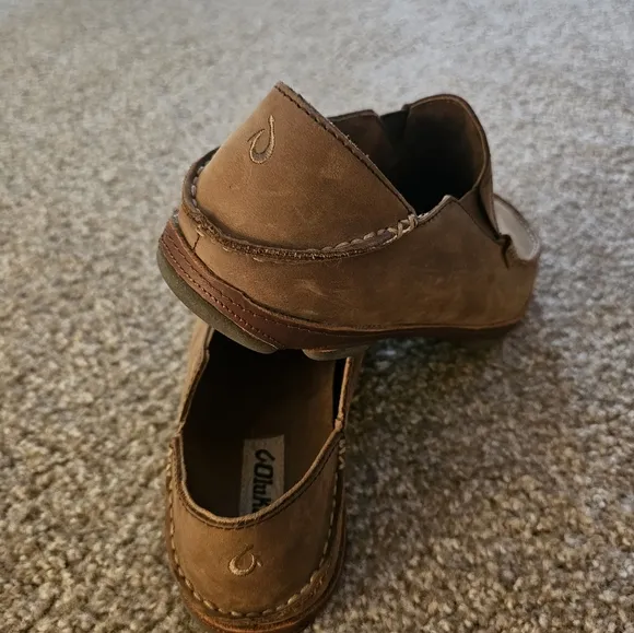 Mens OLUKAI Moloa Leather Slip On Shoes 9