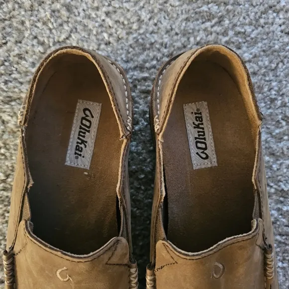 Mens OLUKAI Moloa Leather Slip On Shoes 9