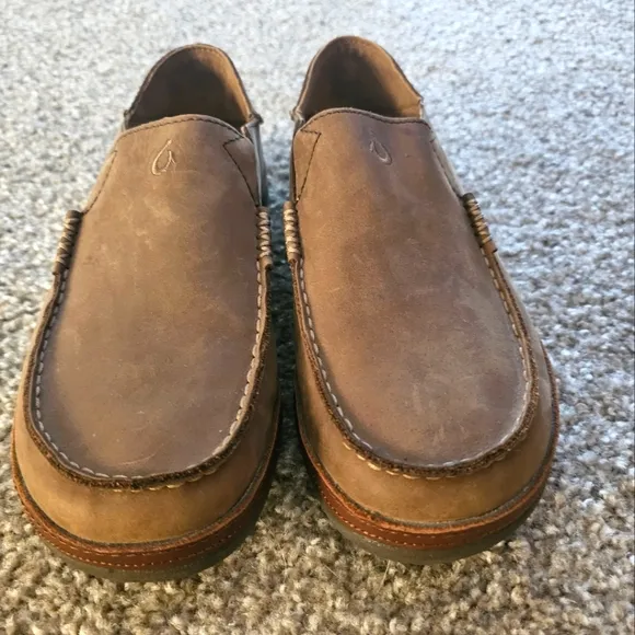 Mens OLUKAI Moloa Leather Slip On Shoes 9