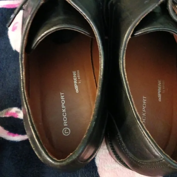 Men's Rockport Adiprene By Adidas Black Leather Oxford Dress Shoes Size 12