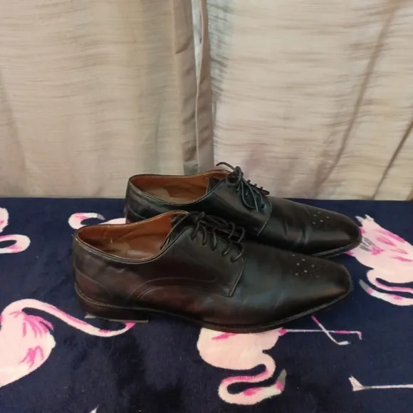Men's Rockport Adiprene By Adidas Black Leather Oxford Dress Shoes Size 12