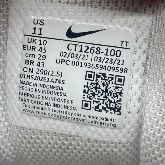 Mens Size 11 Nike Air Max 95 Essential White Athletic Running Shoes Sneakers