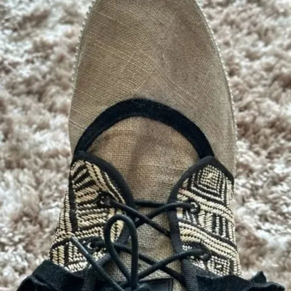Mens Sz 10 Lace Up Fringed Black &amp; Tan Athletic Shoes ANDROID HOMME MACH 2