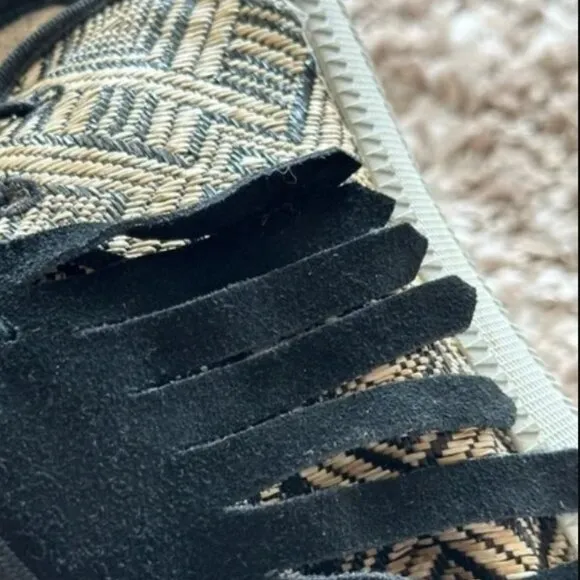 Mens Sz 10 Lace Up Fringed Black &amp; Tan Athletic Shoes ANDROID HOMME MACH 2