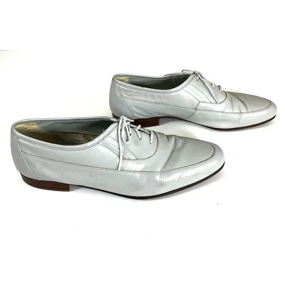 Men's VTG 1970s 1980s Grey Thom McAn Grey Gray Dress Shoes 12 D 70s 80s