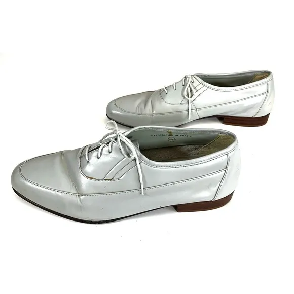 Men's VTG 1970s 1980s Grey Thom McAn Grey Gray Dress Shoes 12 D 70s 80s