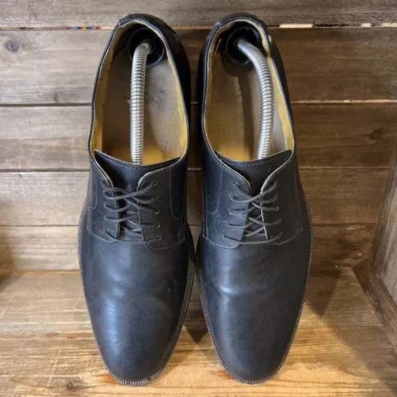 Mens Cole Haan Stanton Black Leather Plain Toe Oxford Dress Shoes Size 11 M GUC‎