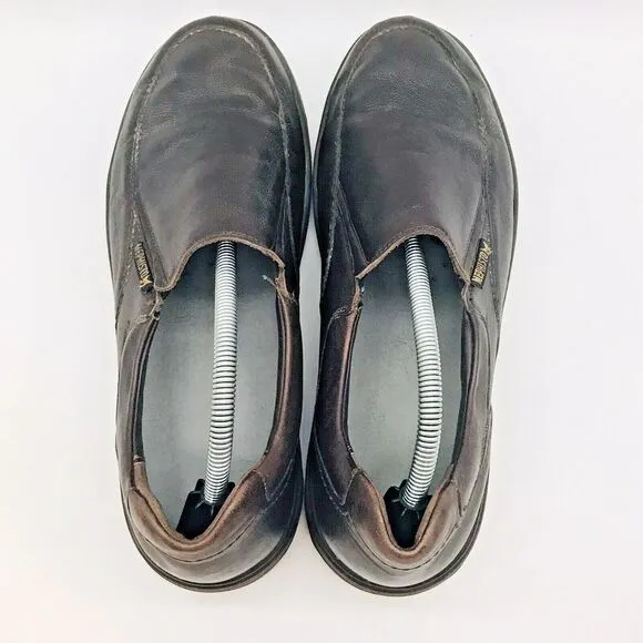 Mephisto Davy Slip On Loafer Men's 10 Brown Leather Air-Jet Hydro Protect Shoes