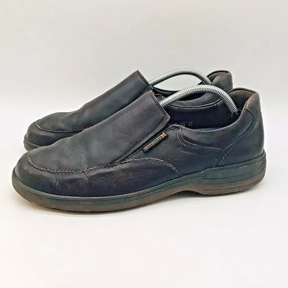 Mephisto Davy Slip On Loafer Men's 10 Brown Leather Air-Jet Hydro Protect Shoes