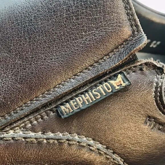 Mephisto Davy Slip On Loafer Men's 10 Brown Leather Air-Jet Hydro Protect Shoes