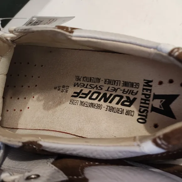 Mephisto Men's White and Brown Sneakers