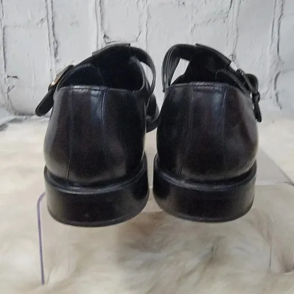 MEZLAN Diablo Mens 8.5 Black Leather Made In Spain Fisherman Sandals Dress Shoes