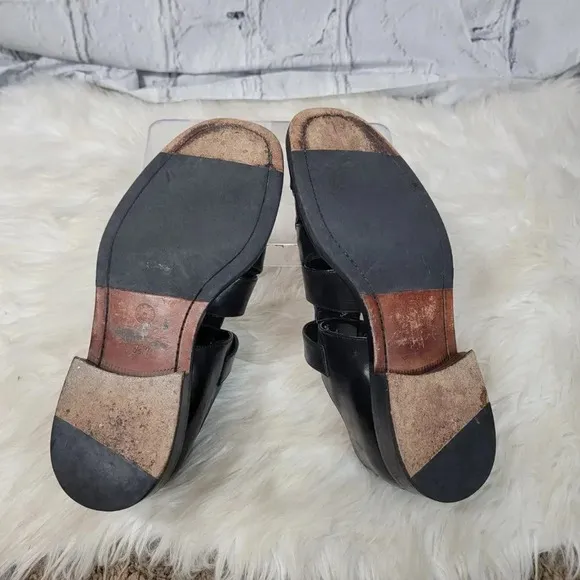 MEZLAN Diablo Mens 8.5 Black Leather Made In Spain Fisherman Sandals Dress Shoes