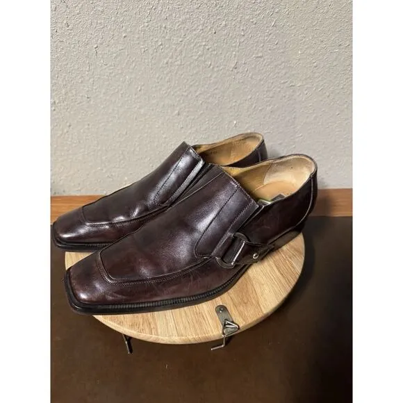 Mezlan Wing Tip Monk Strap Leather Dress Shoes Men's‎ 8M Cognac Vero Cuoio