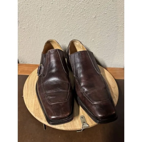 Mezlan Wing Tip Monk Strap Leather Dress Shoes Men's‎ 8M Cognac Vero Cuoio