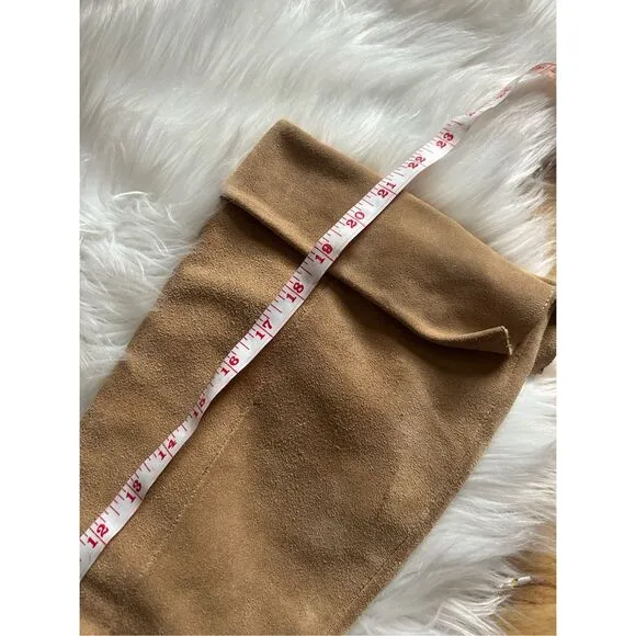 Michael Kors Adena Slouch Tan Suede Leather Knee High Boots ~ Size 7.5