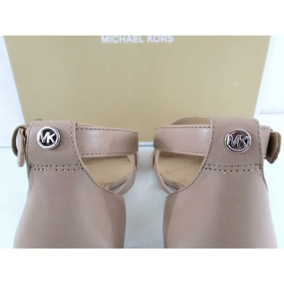 Michael Kors Diane Mid Block Heel Sandals Bisque Nude