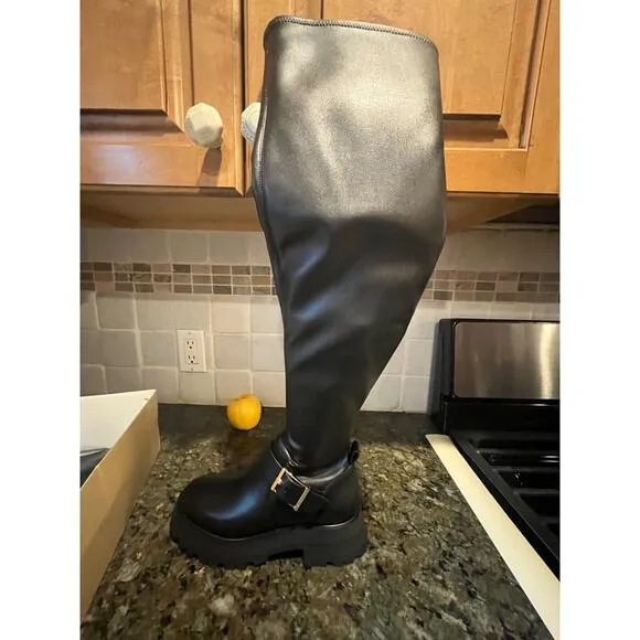 MICHAEL KORS EASTON 100% LEATHER OVER THE KNEE LUG BOOT NEW IN BOX. $345MSRP SZ6
