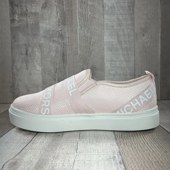 Michael Kors Girls Double Crosswalk Slip-On Sneakers Shoes GS Pink Size 5 Youth