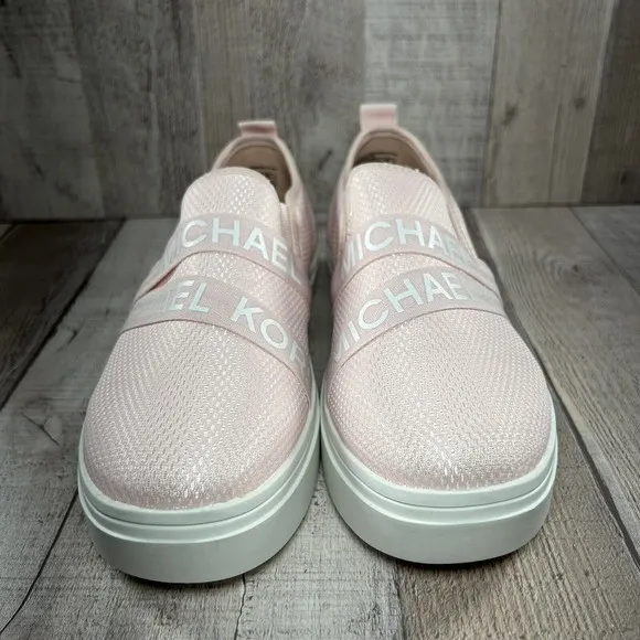 Michael Kors Girls Double Crosswalk Slip-On Sneakers Shoes GS Pink Size 5 Youth
