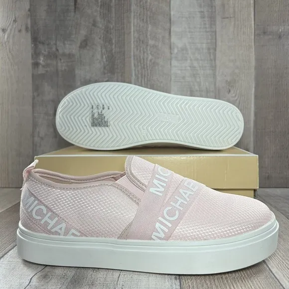 Michael Kors Girls Double Crosswalk Slip-On Sneakers Shoes GS Pink Size 5 Youth