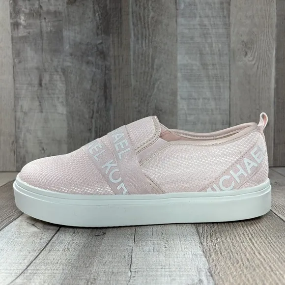 Michael Kors Girls Double Crosswalk Slip-On Sneakers Shoes GS Pink Size 5 Youth