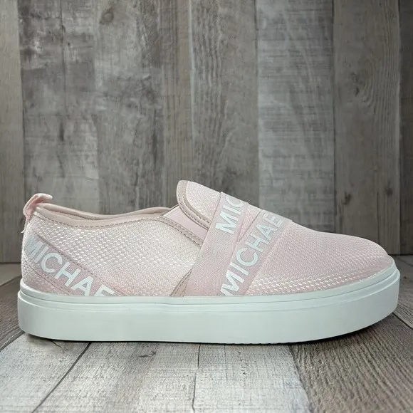 Michael Kors Girls Double Crosswalk Slip-On Sneakers Shoes GS Pink Size 5 Youth