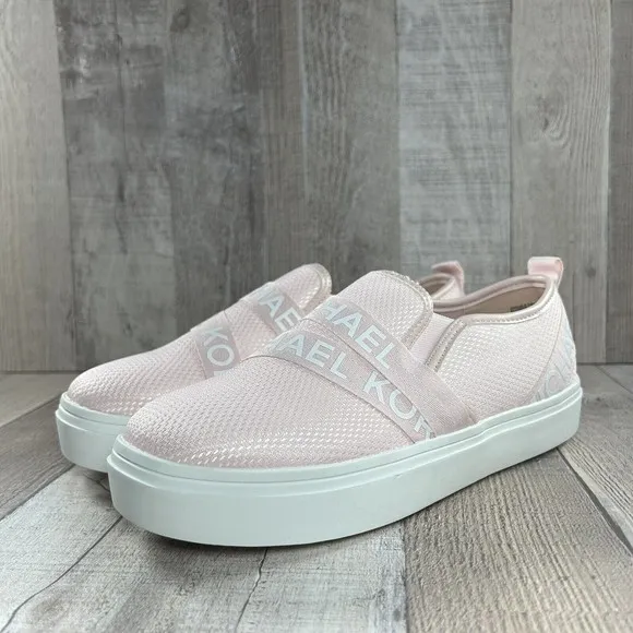 Michael Kors Girls Double Crosswalk Slip-On Sneakers Shoes GS Pink Size 5 Youth