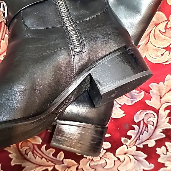 Michael Kors Heather Tall Black Leather Knee High Riding Boots 8