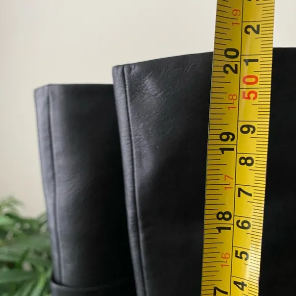 Michael Kors Knee High Greenwich Belted Black Leather Boots