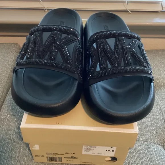 Michael Kors MICHAEL MMK Splash Slide Sandals, size 10