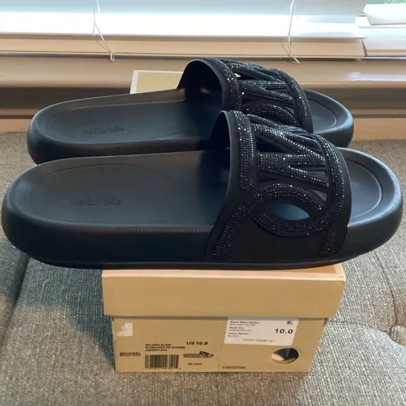 Michael Kors MICHAEL MMK Splash Slide Sandals, size 10