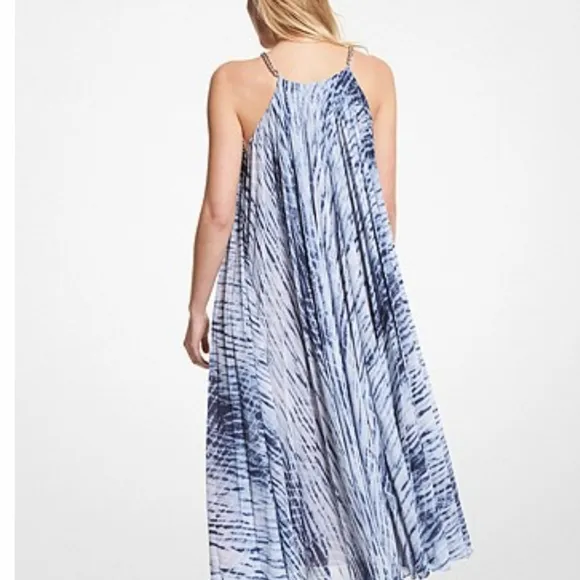 MICHAEL Michael Dye Georgette Halter Dress