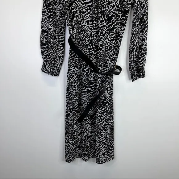 MICHAEL Michael Kors Animal Print Kate Midi dress white black - P (2)