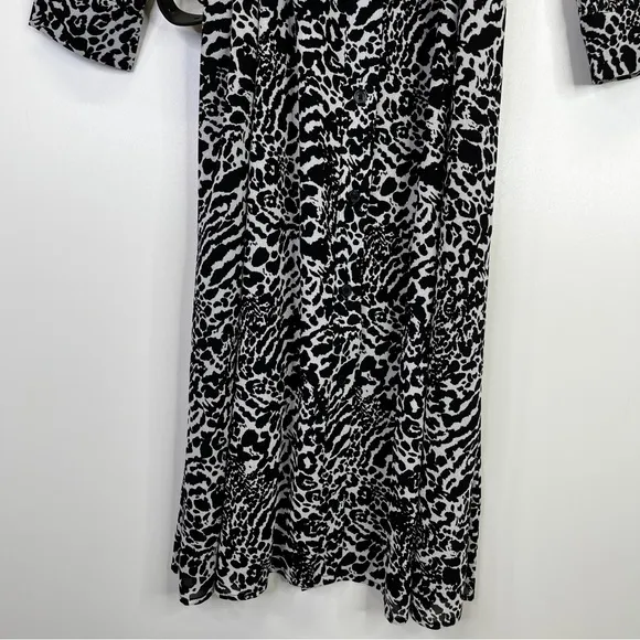 MICHAEL Michael Kors Animal Print Kate Midi dress white black - P (2)