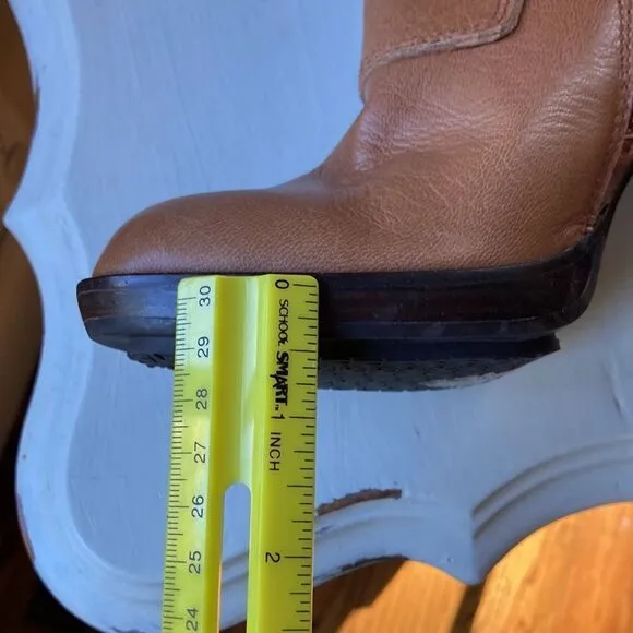 Michael Michael Kors Greenwich Belted Knee High Tan Wrapped Leather Boots Sz 5.5