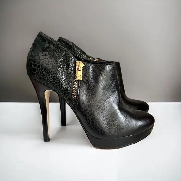 MICHAEL Michael Kors York Platform Black Ankle Booties - Sz 7.5