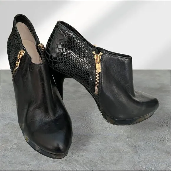 MICHAEL Michael Kors York Platform Black Ankle Booties - Sz 7.5