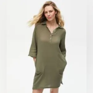 MICHAEL STARS NWOT CECILY DOUBLE GAUZE SHIRT DRESS