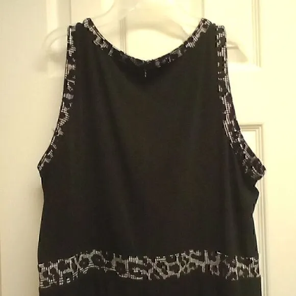 Michael Kors XL Sleeveless Black with Black and White Accents