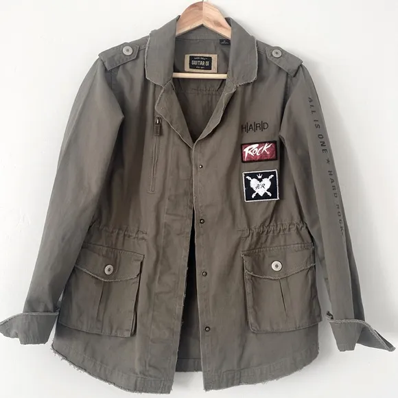 Military Style Army Green Snap Button Jacket - NWOT