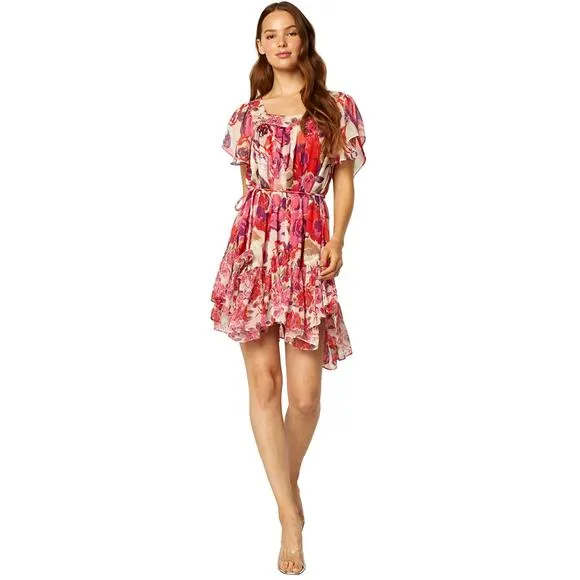 MISA Los Angeles Kasey Coming in Roses Flirty Romantic Flowy Dress NWT M $330