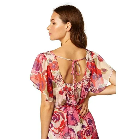 MISA Los Angeles Kasey Coming in Roses Flirty Romantic Flowy Dress NWT M $330