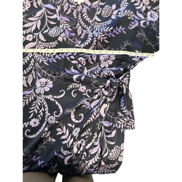 Misa Los Angeles Sylvia Faux Wrap Indigo Satin High Low Dress XS &amp; L NWT