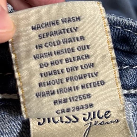 Miss Me Embellished Zipper Pocket Dress Mid Rise Skinny Size 30