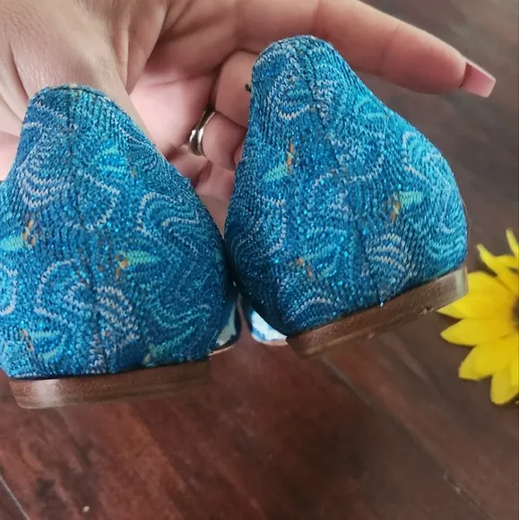 Missoni Multicolor Metallic Knit Fabric Ballet Flats Size 37.5