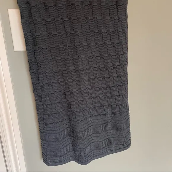 Missoni Navy Knit Short Sleeve Drawstring Dress