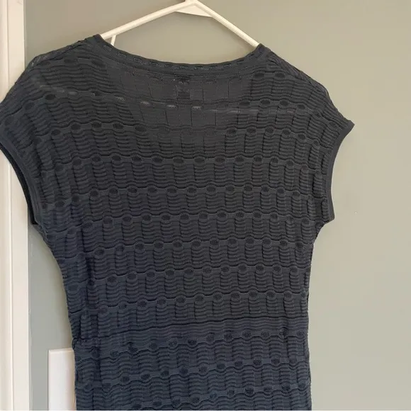 Missoni Navy Knit Short Sleeve Drawstring Dress